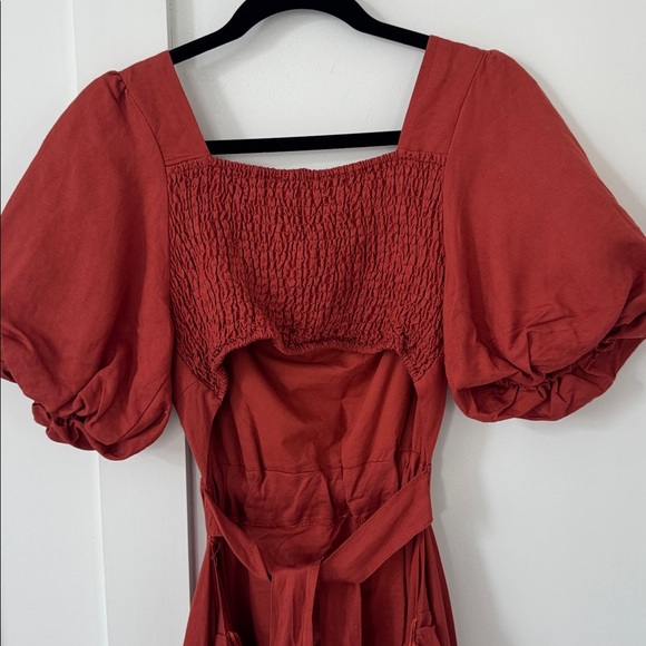 Tuckernuck ASTR THE LABEL Angeles Cutout Linen Blend Midi Dress Size L - Picture 11 of 14